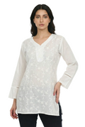 Ivory Willow Embroidered Short Kurti