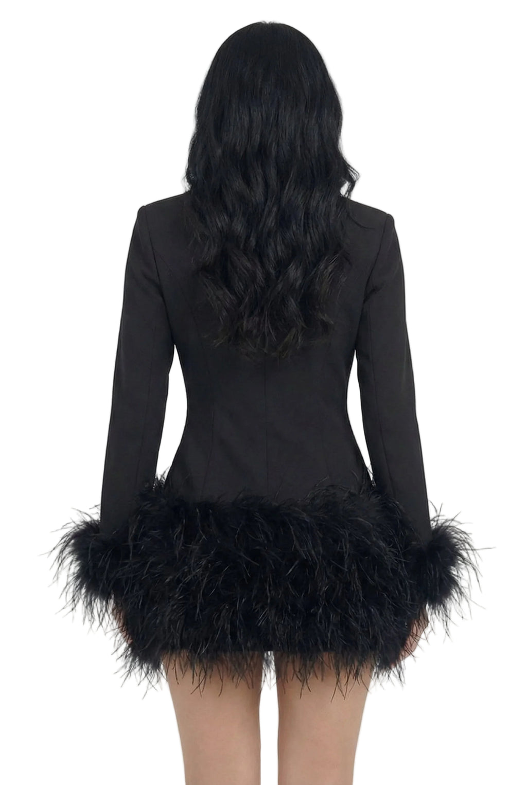 Noir Plume Blazer Mini Dress