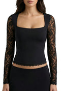 Noir Elara Lace Sleeve Top