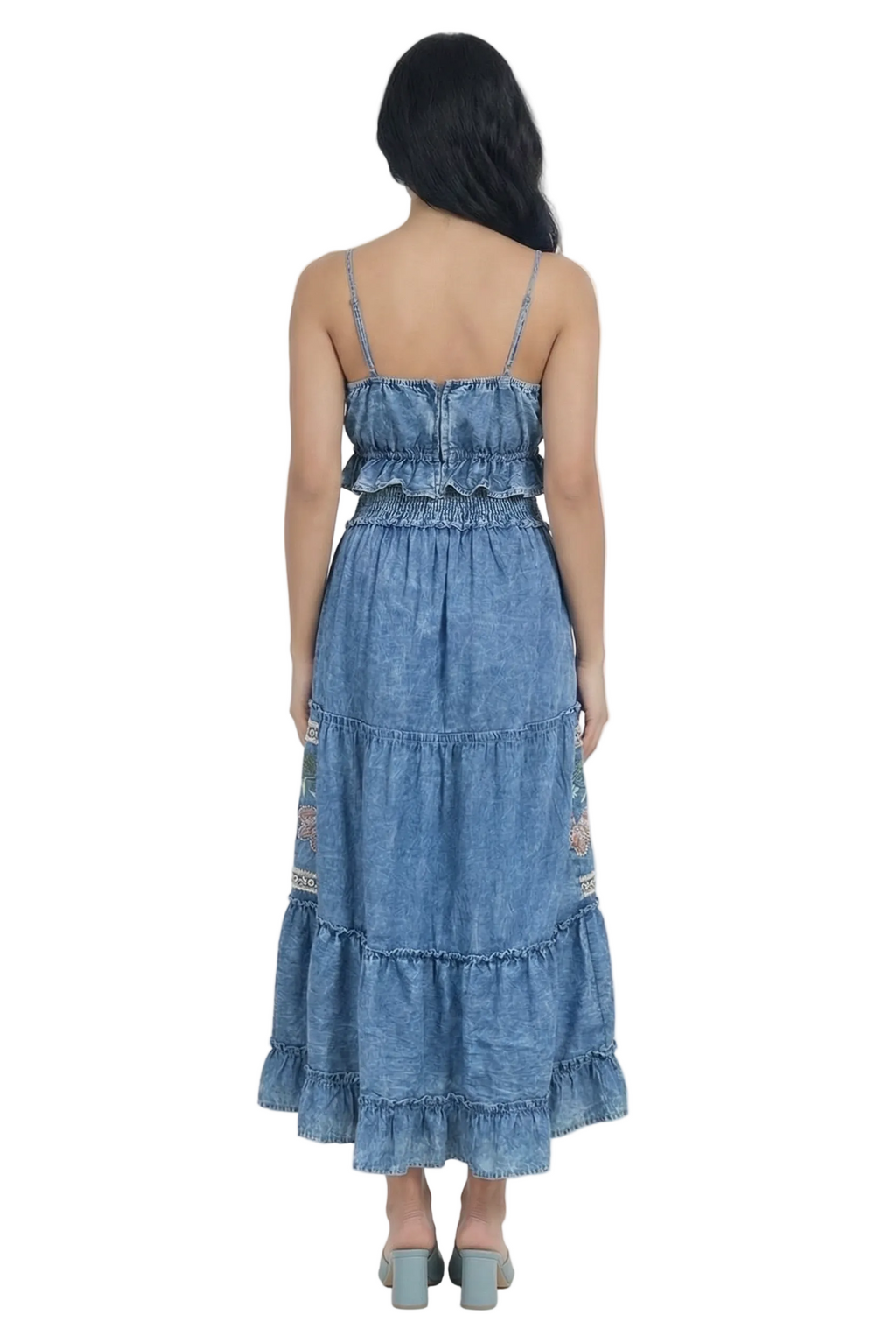 Indigo Mariposa Embroidered Co-Ord Set