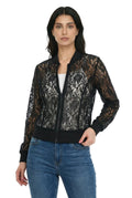 Noir Lace Sheer Embroidered Jacket