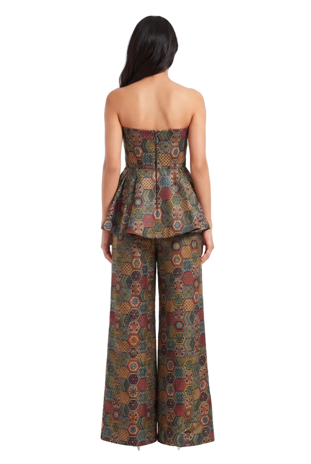 Mosaic Royale Strapless Peplum Co-ord Set
