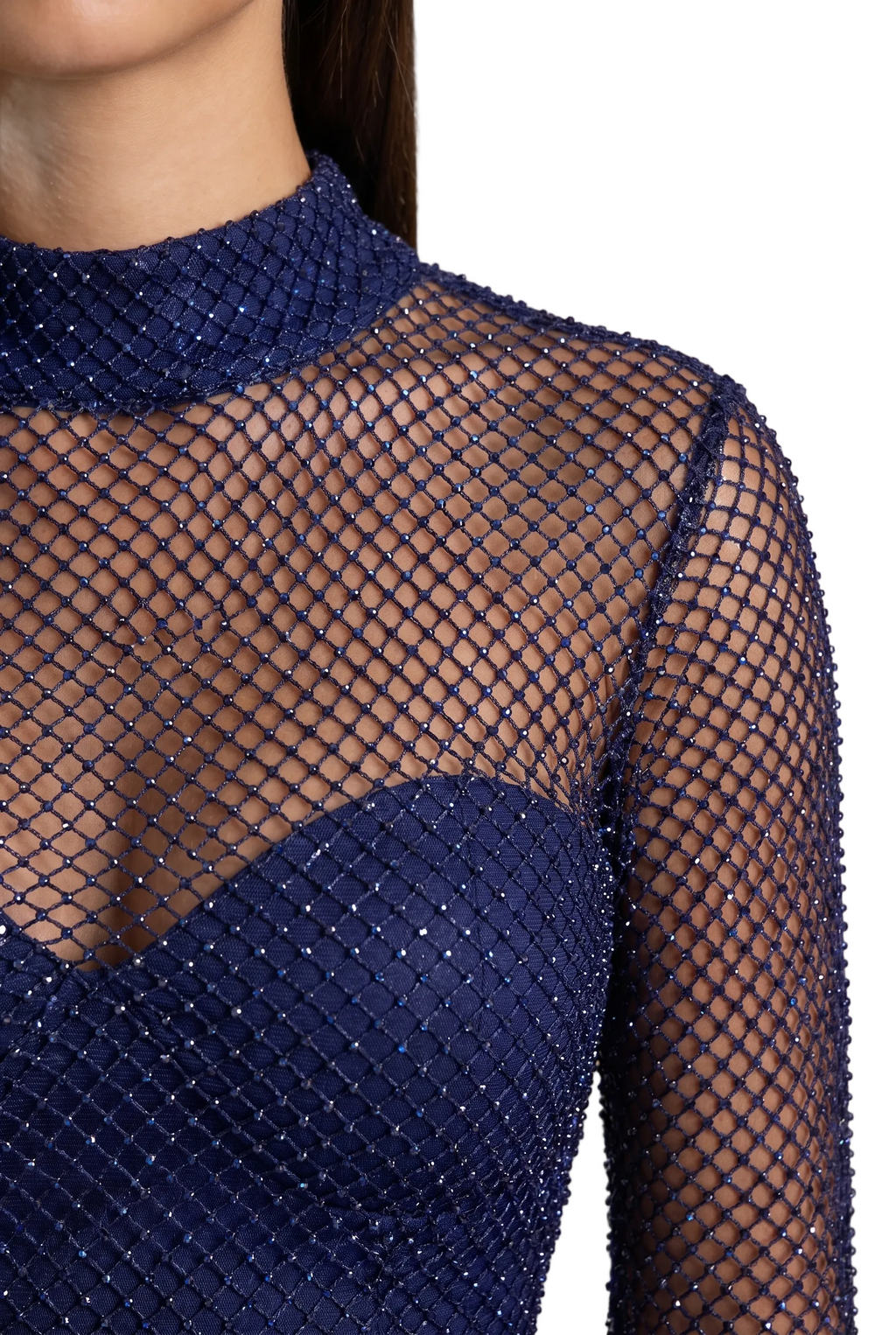 Midnight Blue Sapphire Embellished Mini Dress