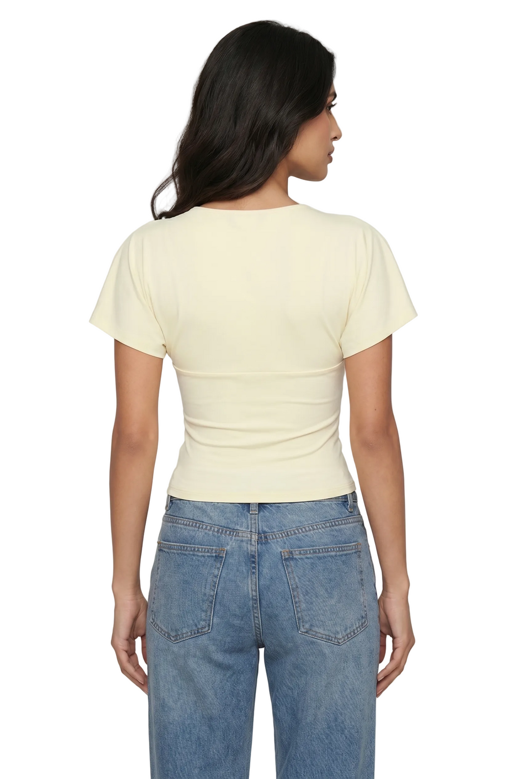 Plunging V Neck Flutter Top
