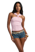 Aura Knot Halter Fitted Top