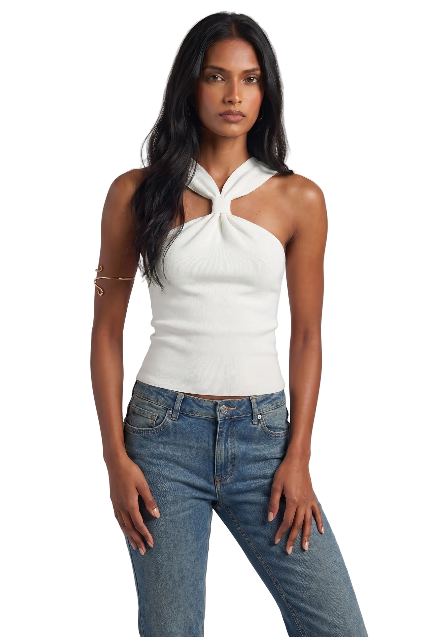 Aura Knot Halter Fitted Top