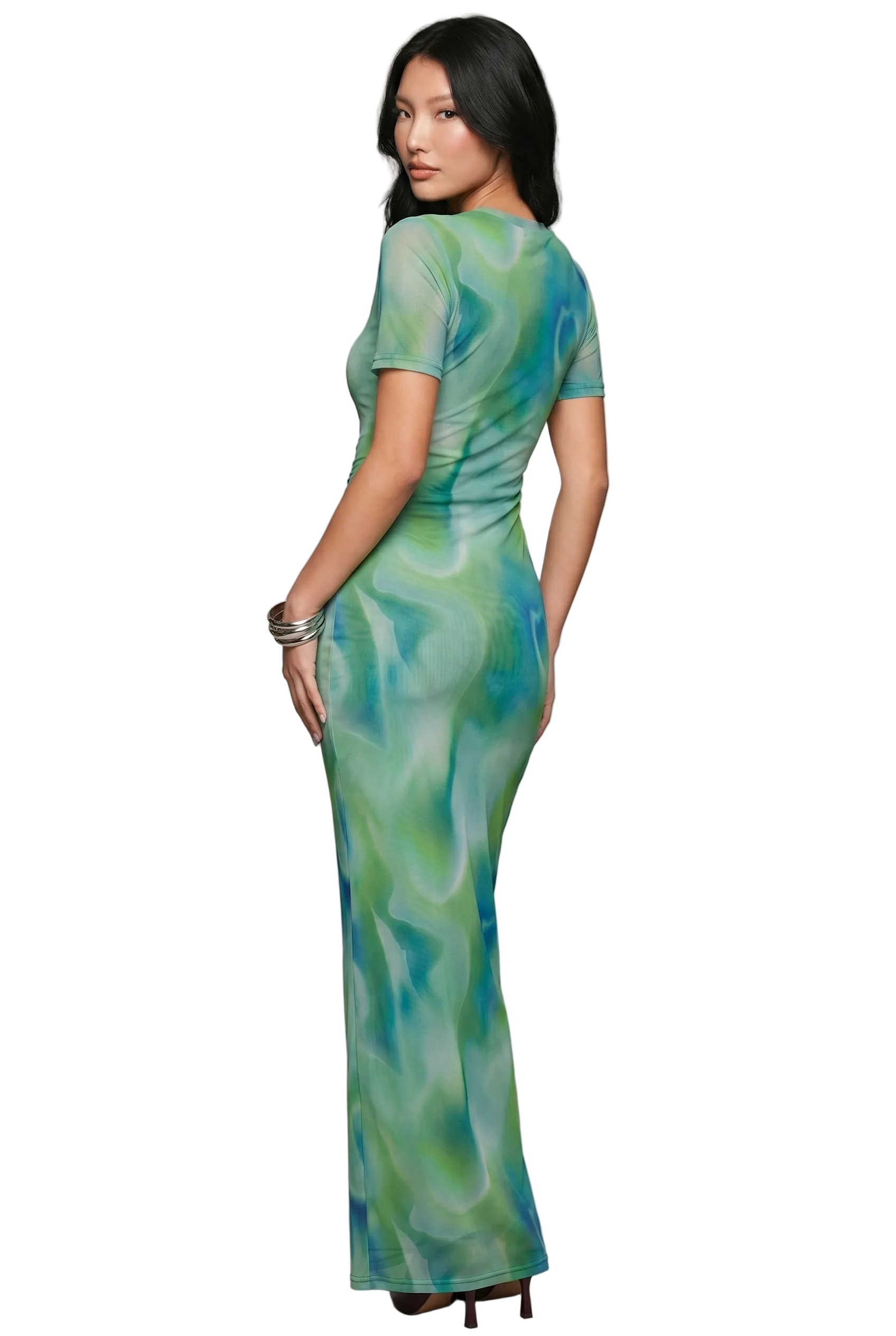 Ocean Mist Mesh Maxi Dress