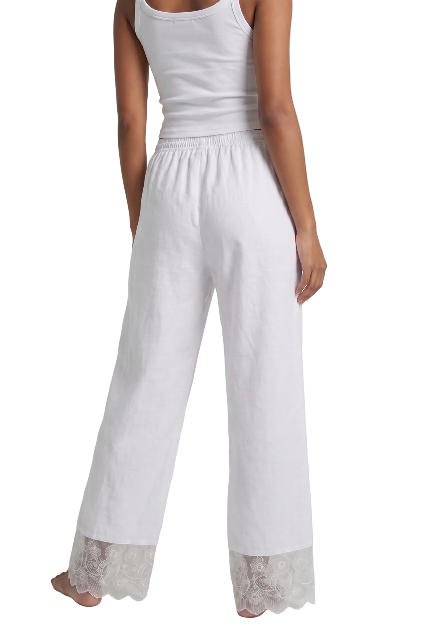 Lace Hem Relaxed Pants
