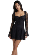 Noir Celeste Lace Corset Mini Dress