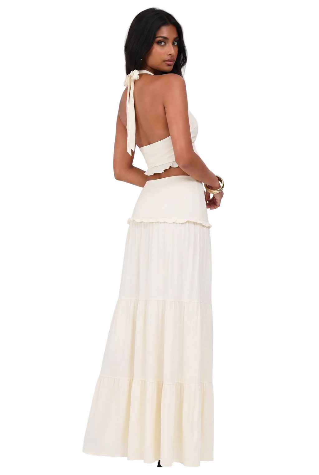 Twist Front Halter Crop Top