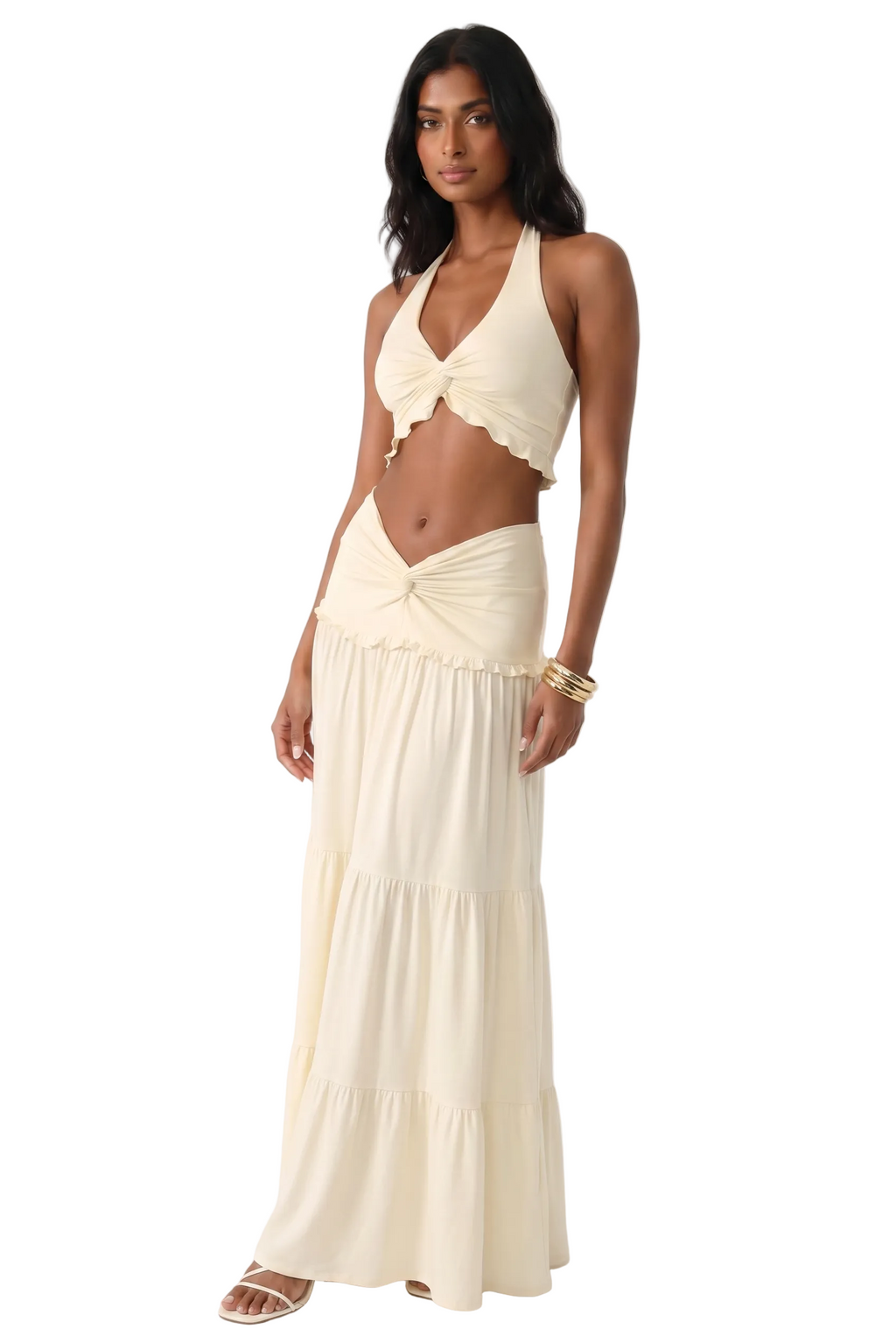 Twist Front Halter Crop Top