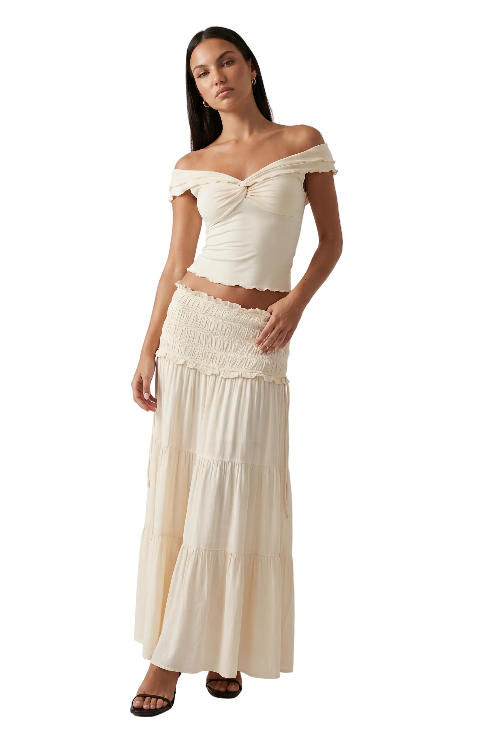 Twist Front Off-Shoulder Top