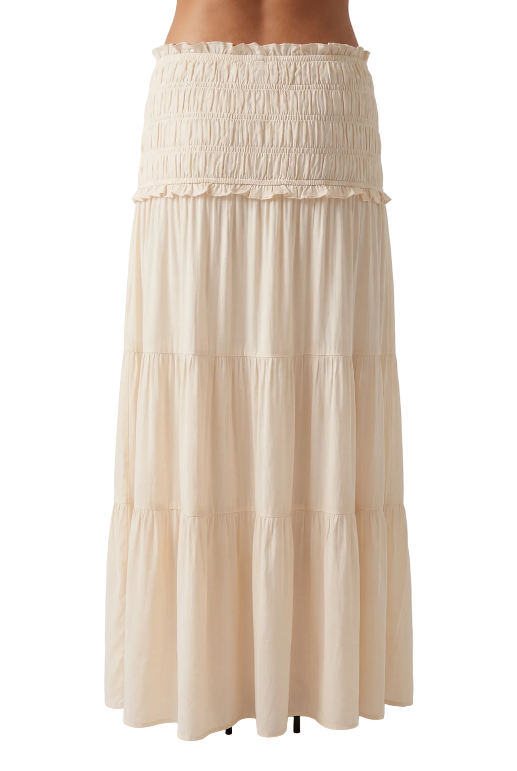 Smocked Tiered Maxi Skirt