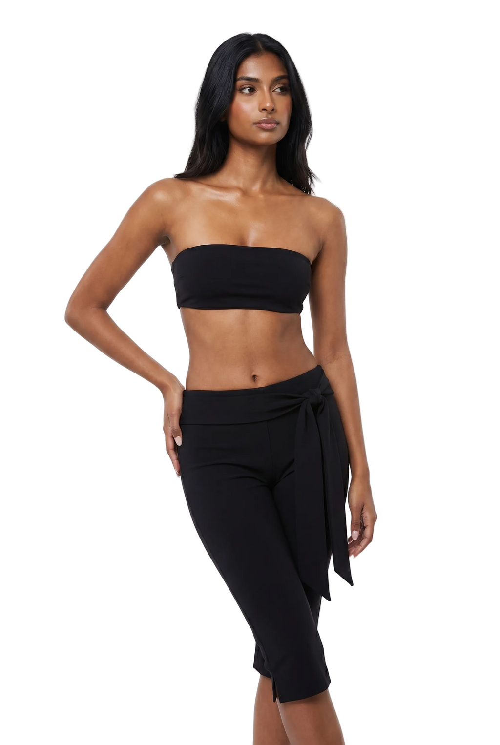 Tie-Waist Capri Pants