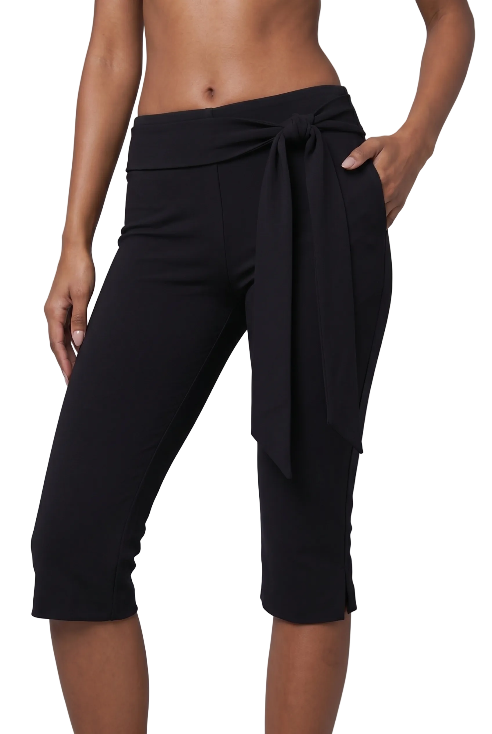 Tie-Waist Capri Pants
