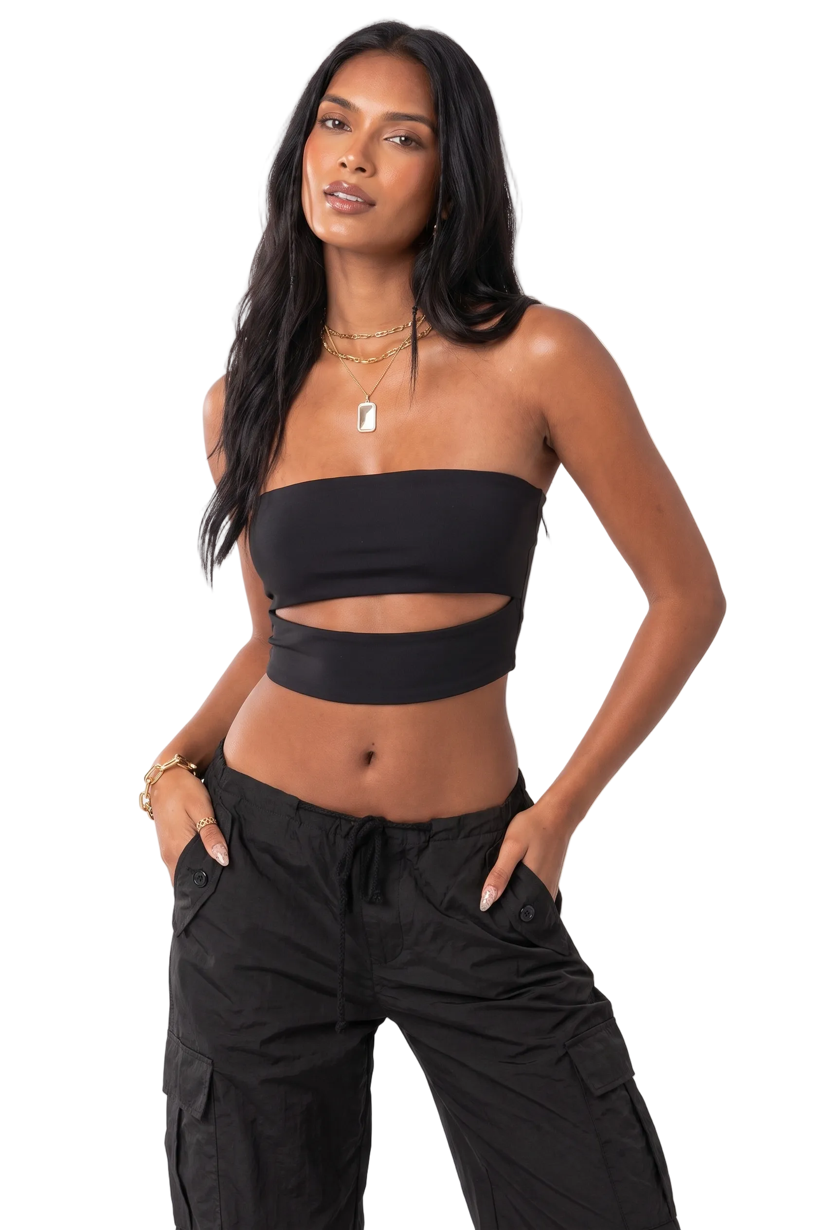 Strapless Cut-Out Tube Top